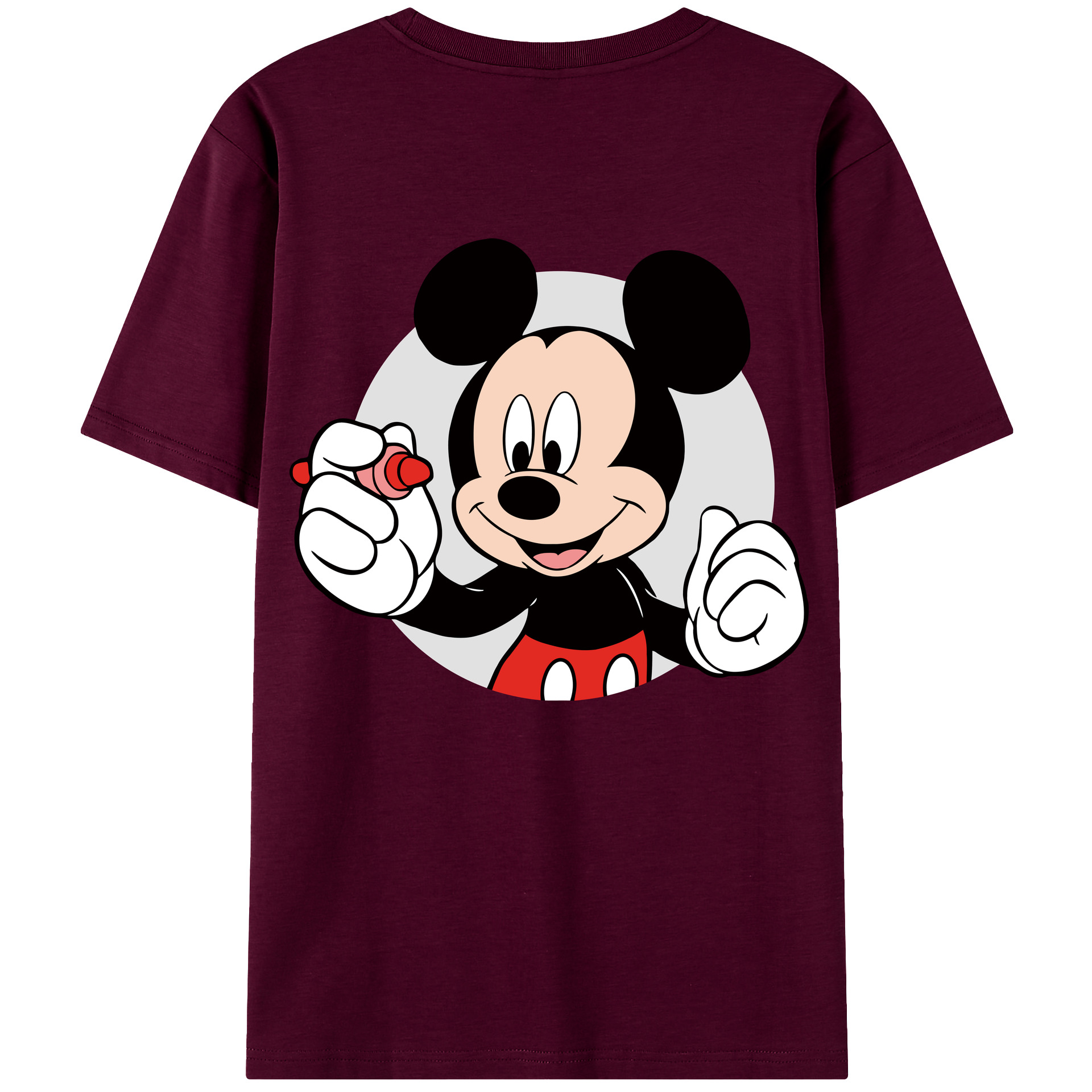 （画像用） ミッキーマウス Mickey Mouse レディース半袖Tシャツ(バックプリント)